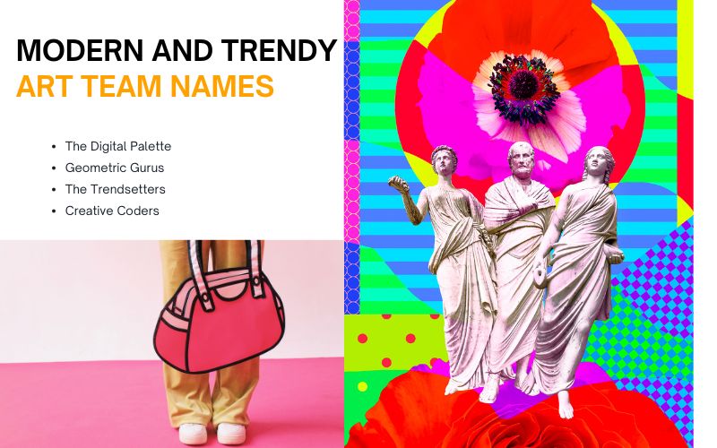 Modern and trendy art team names for creative groups with a contemporary vibe.