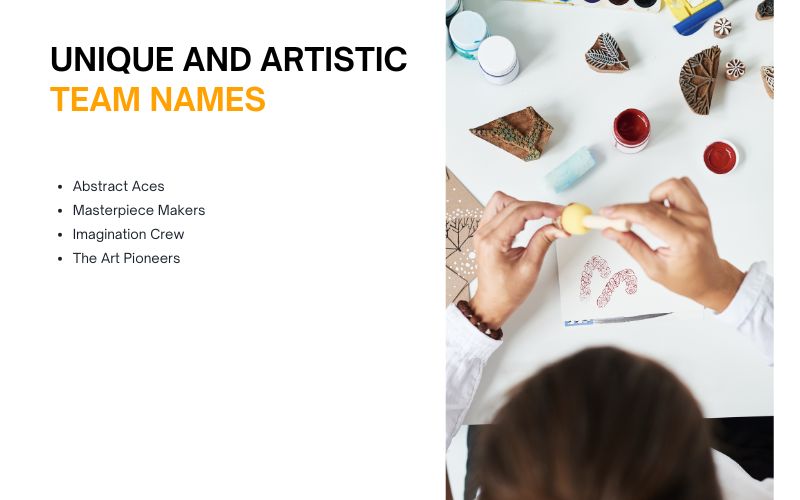 Unique and artistic team names to inspire individuality and originality in creative groups.