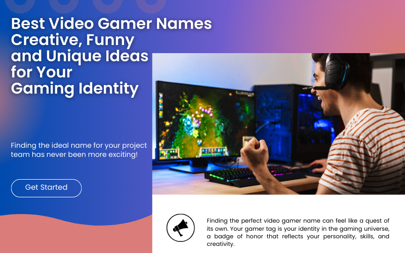 A gamer selecting the best video gamer name while brainstorming project team names.