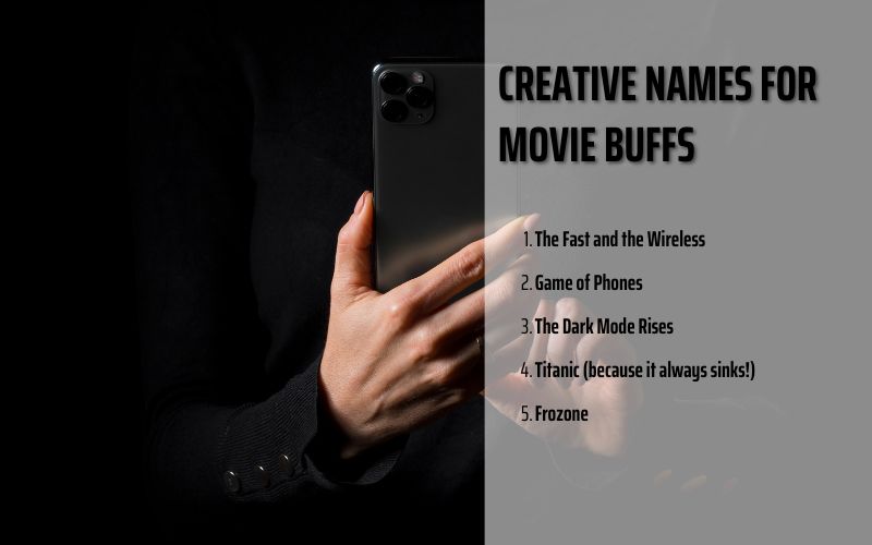 Funny iPhone names inspired by movies with a touch of project team name creativity.