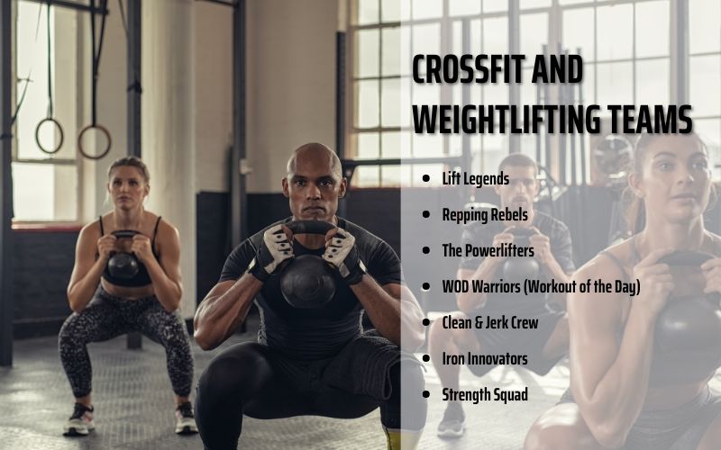 CrossFit and weightlifting workout group names for strength-focused teams.