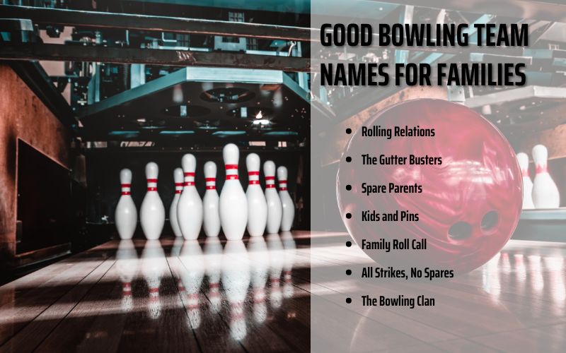  A family team enjoying a bowling night with their team name displayed on the scoreboard.