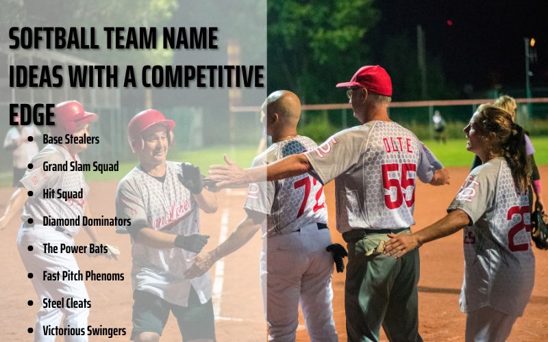  A competitive softball team huddling before a game.